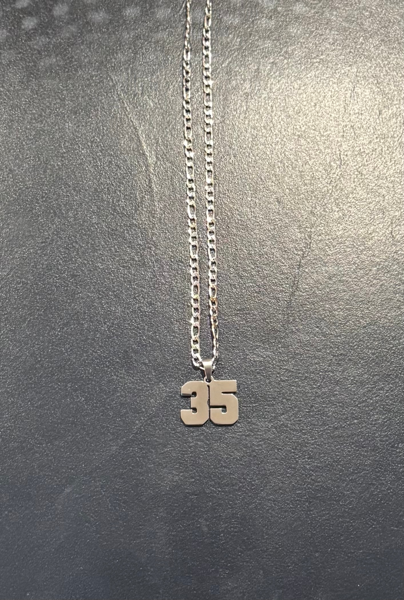 Jersey Number Necklace - Silver Tone